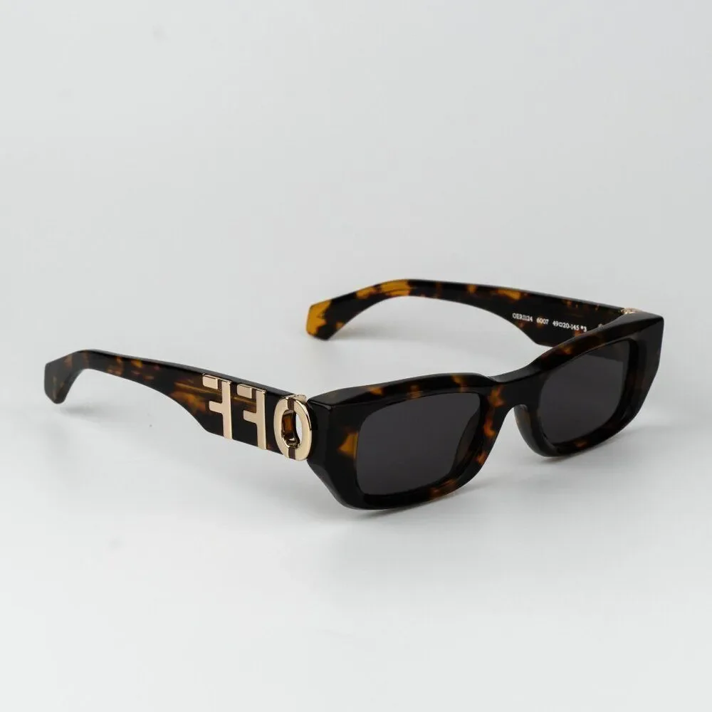 Off-White FILLMORE Men Sunglasses Havana Grey Square OERI124 6007 NEW AUTHENTIC